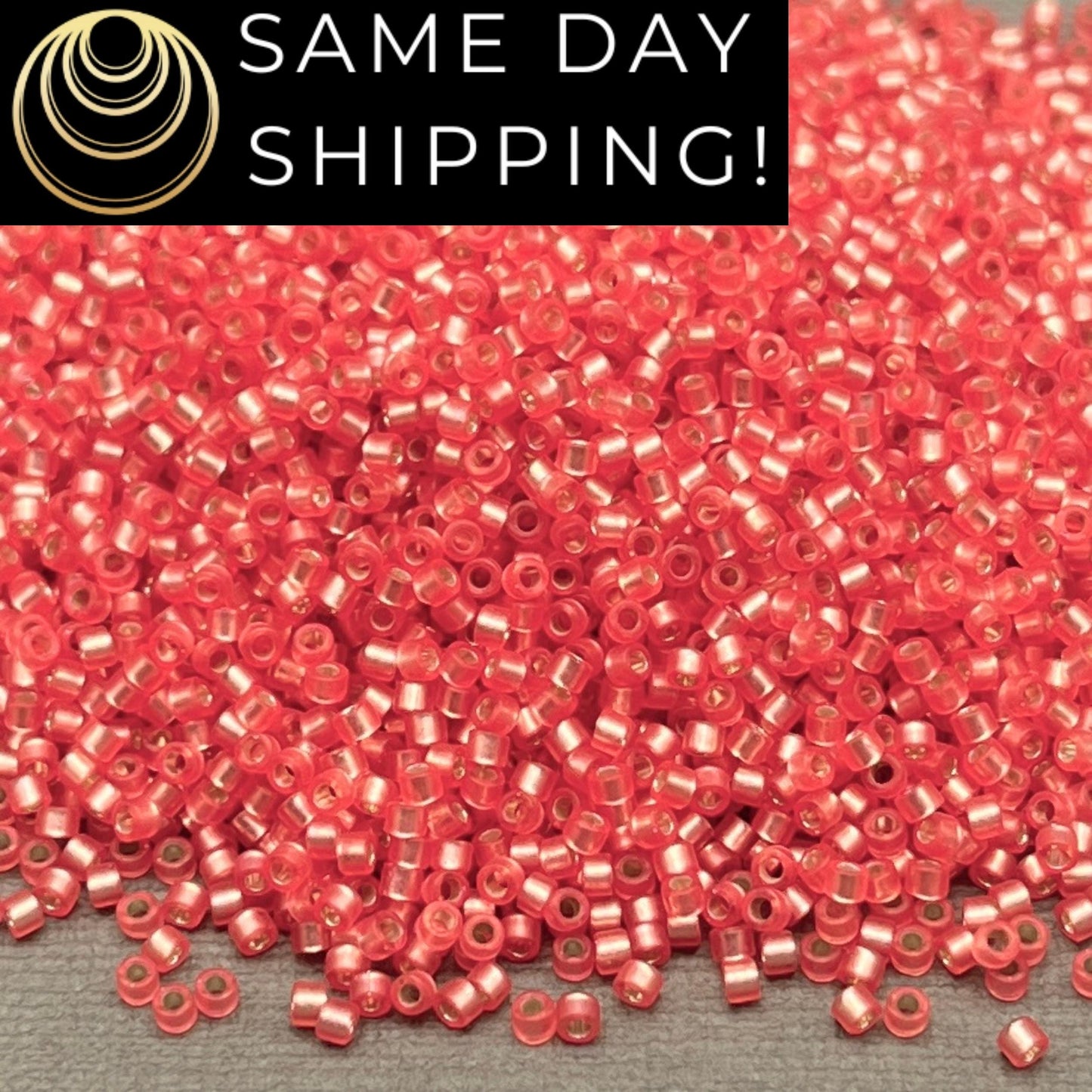 DB684 SAME DAY SHIPPING! 1-20 Grams Miyuki 11/0 Delica Beads Dyed Semi-Matte Silver Lined Watermelon-Free Container!