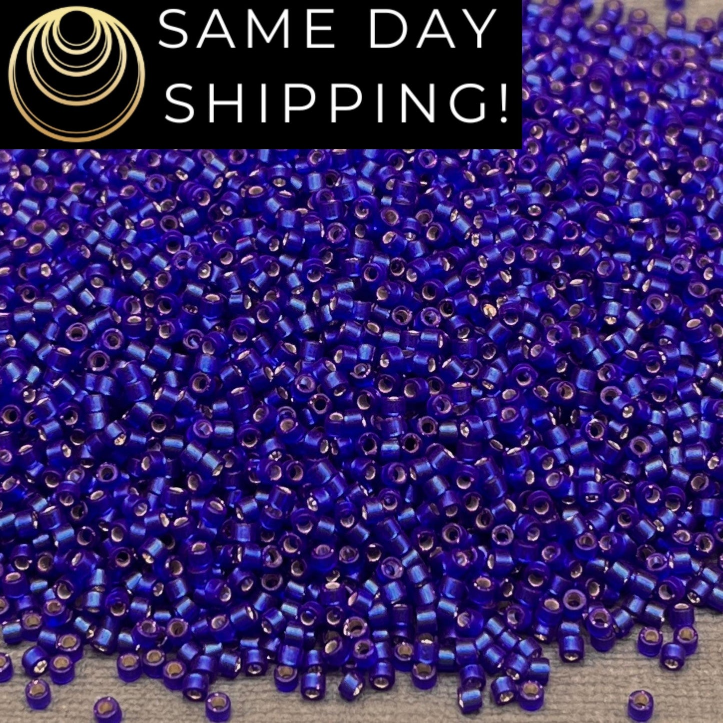DB696 SAME DAY SHIPPING! 1-20 Grams Miyuki 11/0 Delica Beads Dyed Semi-Matte Silver Lined Dark Blue Violet-Free Container!