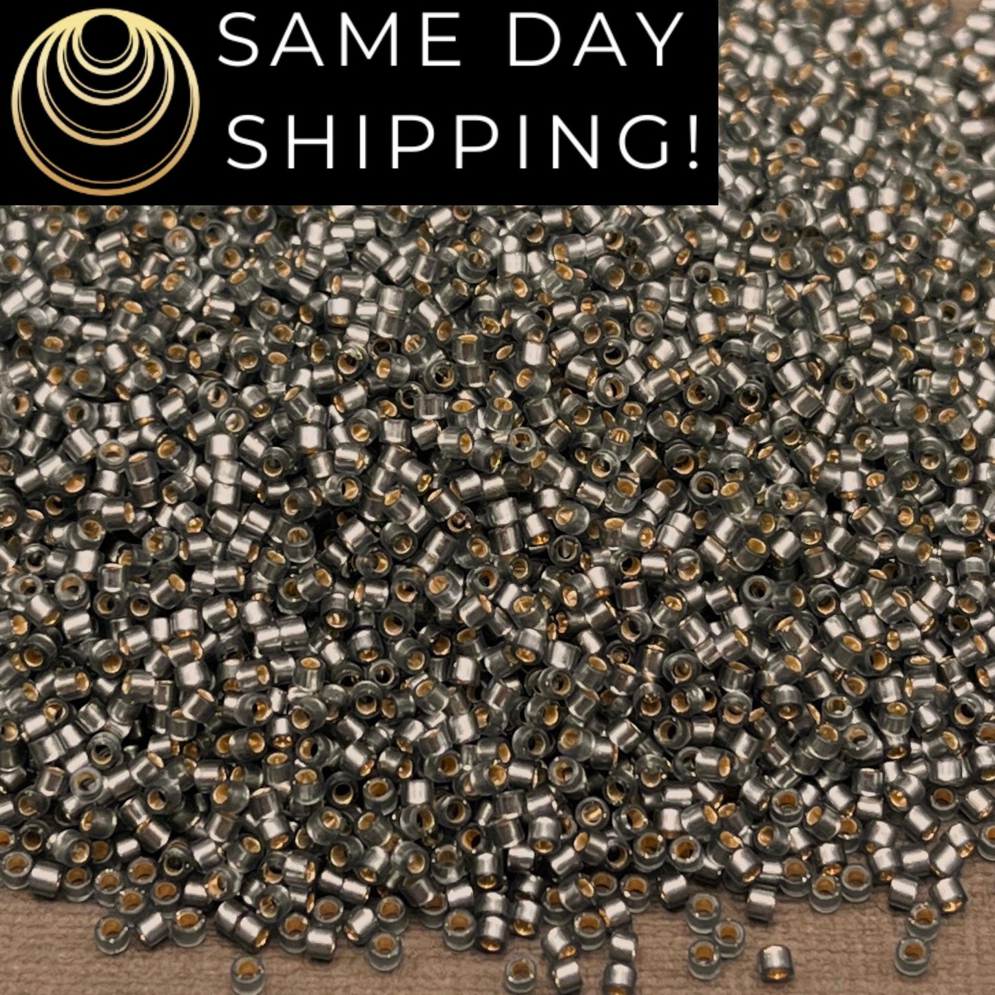 DB697 SAME DAY SHIPPING! 1-20 Grams Miyuki 11/0 Delica Beads Dyed Semi-Matte Silver Lined Gray-Free Container!