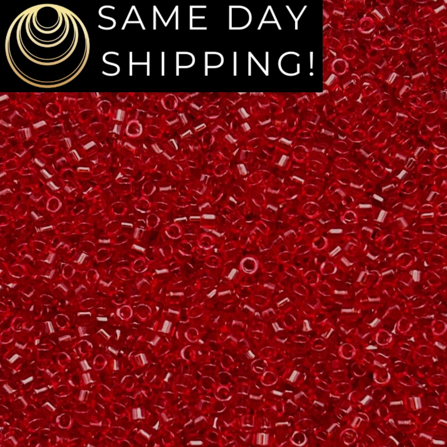 DB704 SAME DAY SHIPPING! 1-20 Grams Miyuki 11/0 Delica Beads Transparent Red -Free Container!