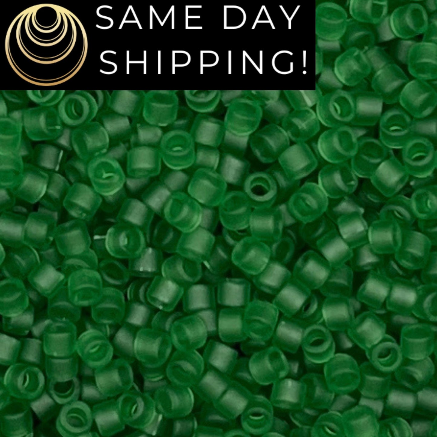 DB746 SAME DAY SHIPPING! 1-20 Grams Miyuki 11/0 Delica Beads Matte Transparent Green-Free Container!