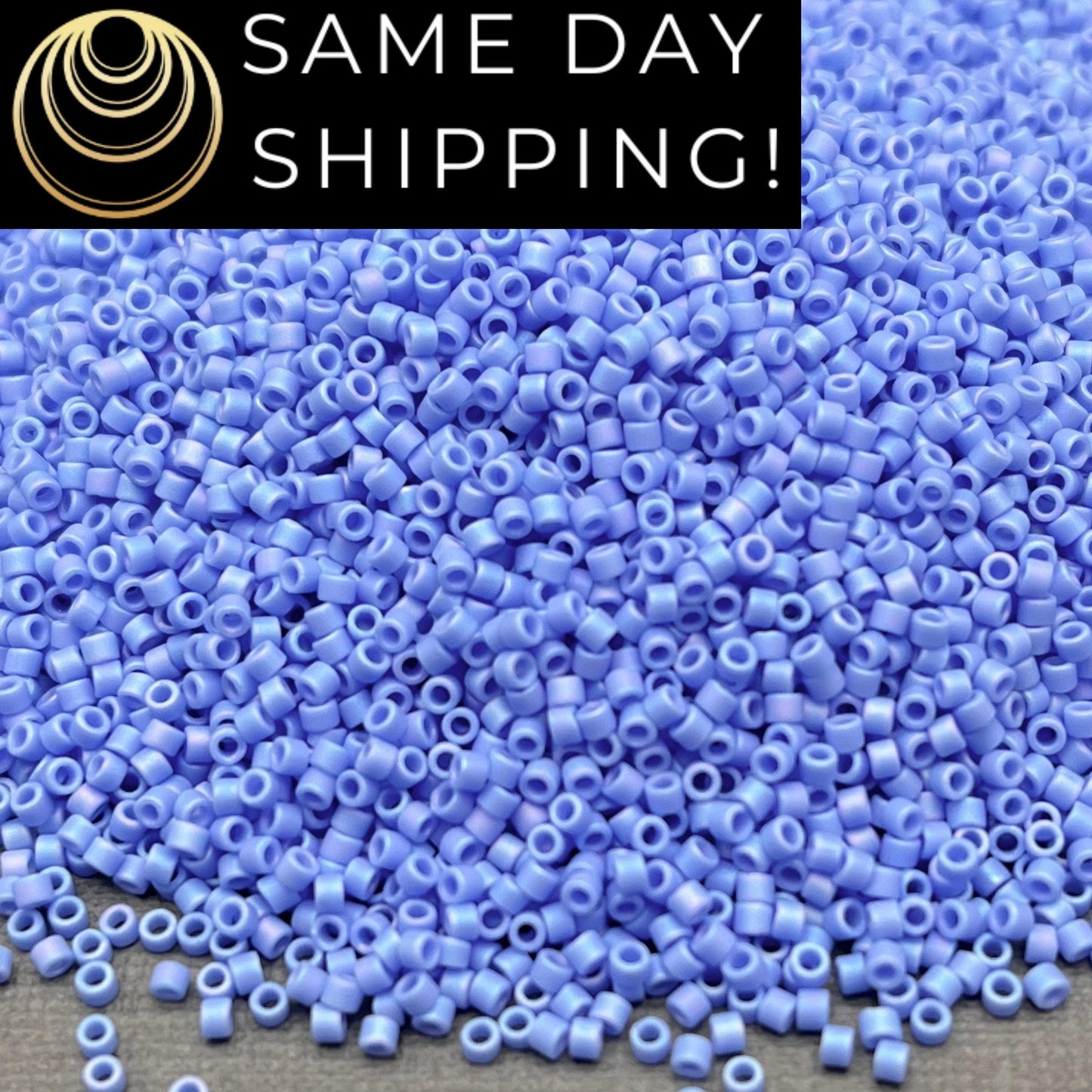 DB881 SAME DAY Shipping! 1-20 Grams Miyuki 11/0 Delica Beads Matte Opaque Periwinkle AB-Free Container!