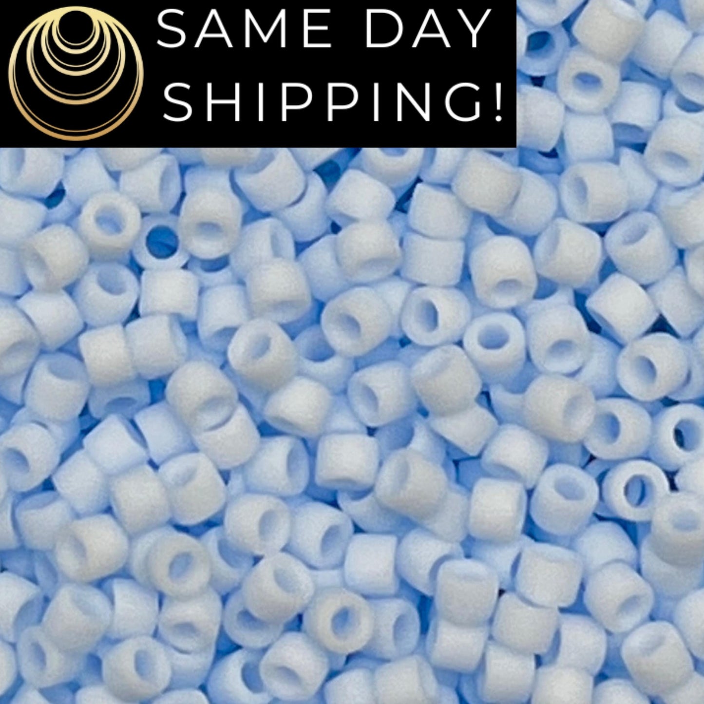 DB1517 SAME DAY SHIPPING! 1-20 Grams Miyuki 11/0 Delica Beads Matte Opaque Light Sky Blue-Free Container!