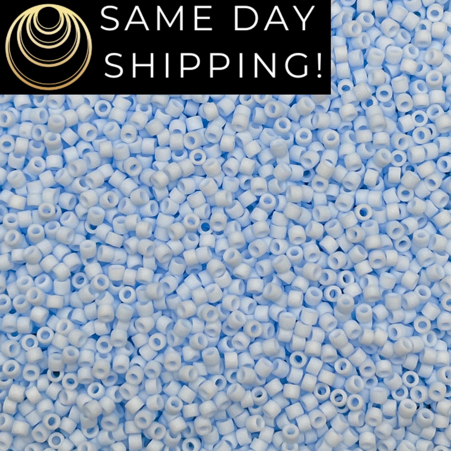 DB1517 SAME DAY SHIPPING! 1-20 Grams Miyuki 11/0 Delica Beads Matte Opaque Light Sky Blue-Free Container!