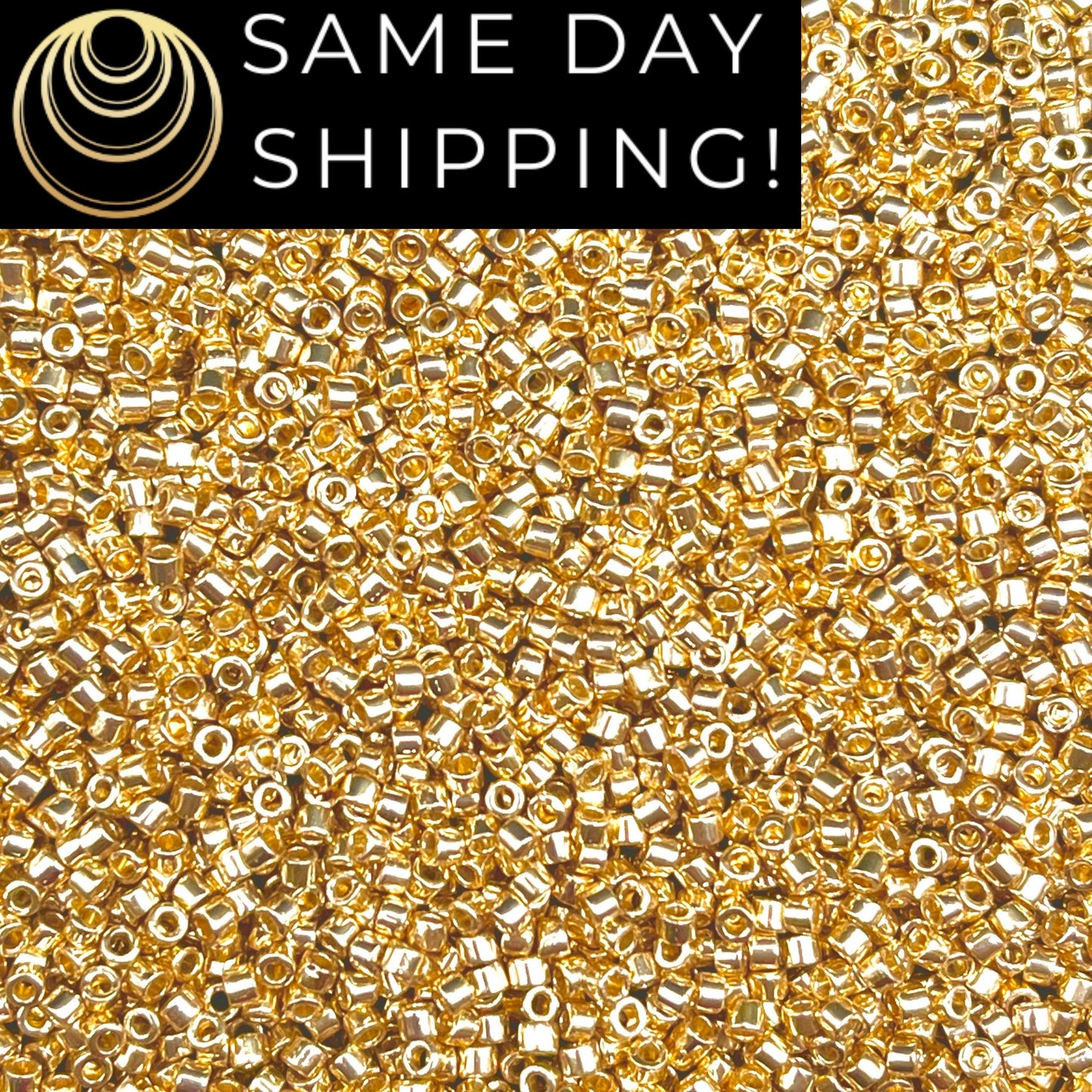 DB2501 SAME DAY SHIPPING! 1-20 Grams Miyuki 11/0 Delica Beads Duracoat Galvanized Pale Gold-Free Container!