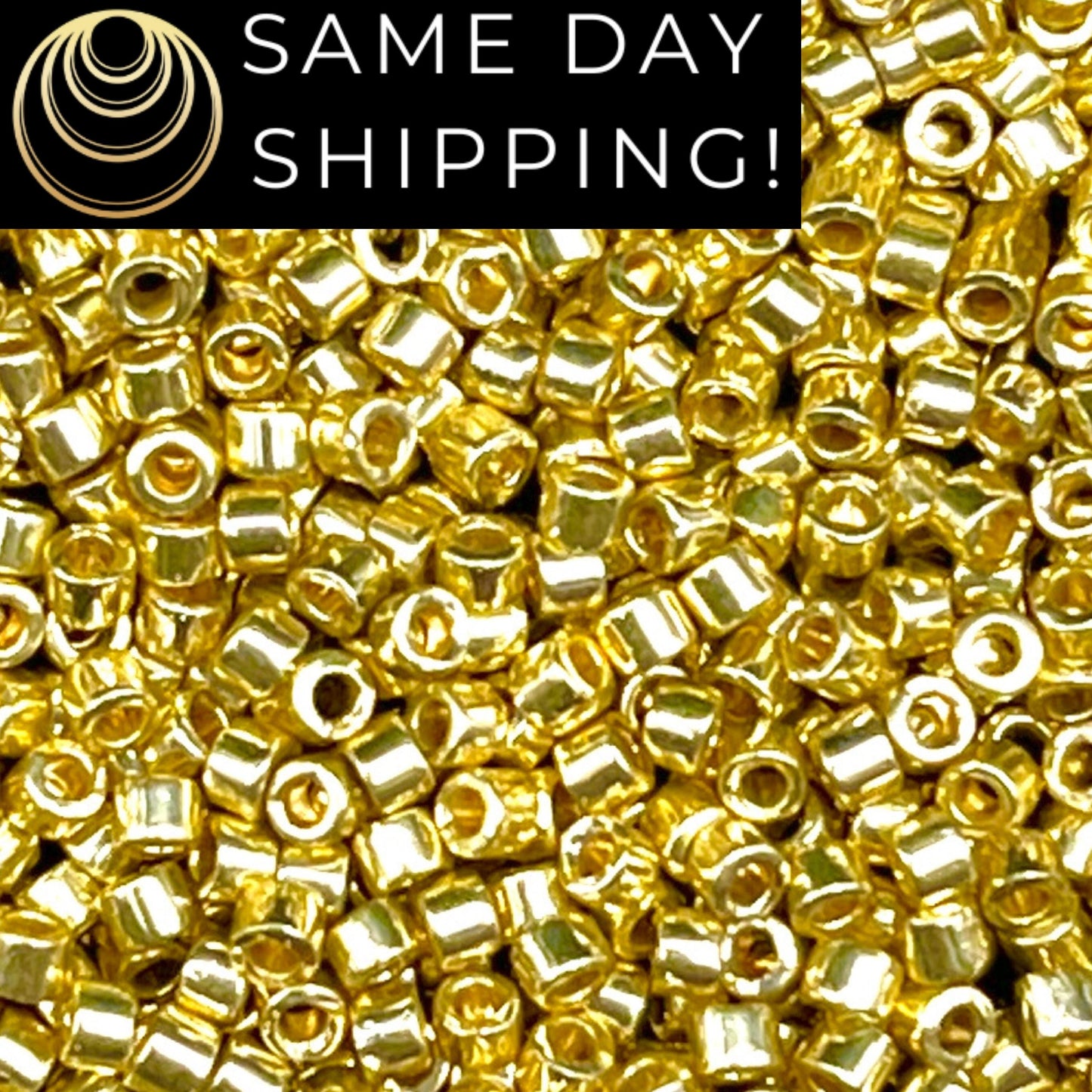 DB2502 SAME DAY SHIPPING! 1-20 Grams Miyuki 11/0 Delica Beads Duracoat Galvanized Yellow-Free Container!