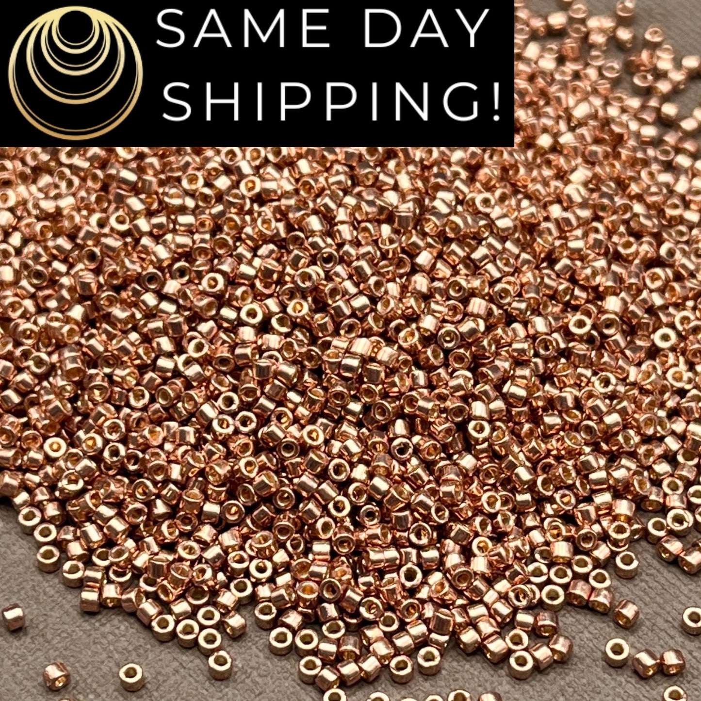DB2504 SAME DAY SHIPPING! 1-20 Grams Miyuki 11/0 Delica Beads Duracoat Galvanized Rose Champagne-Free Container!