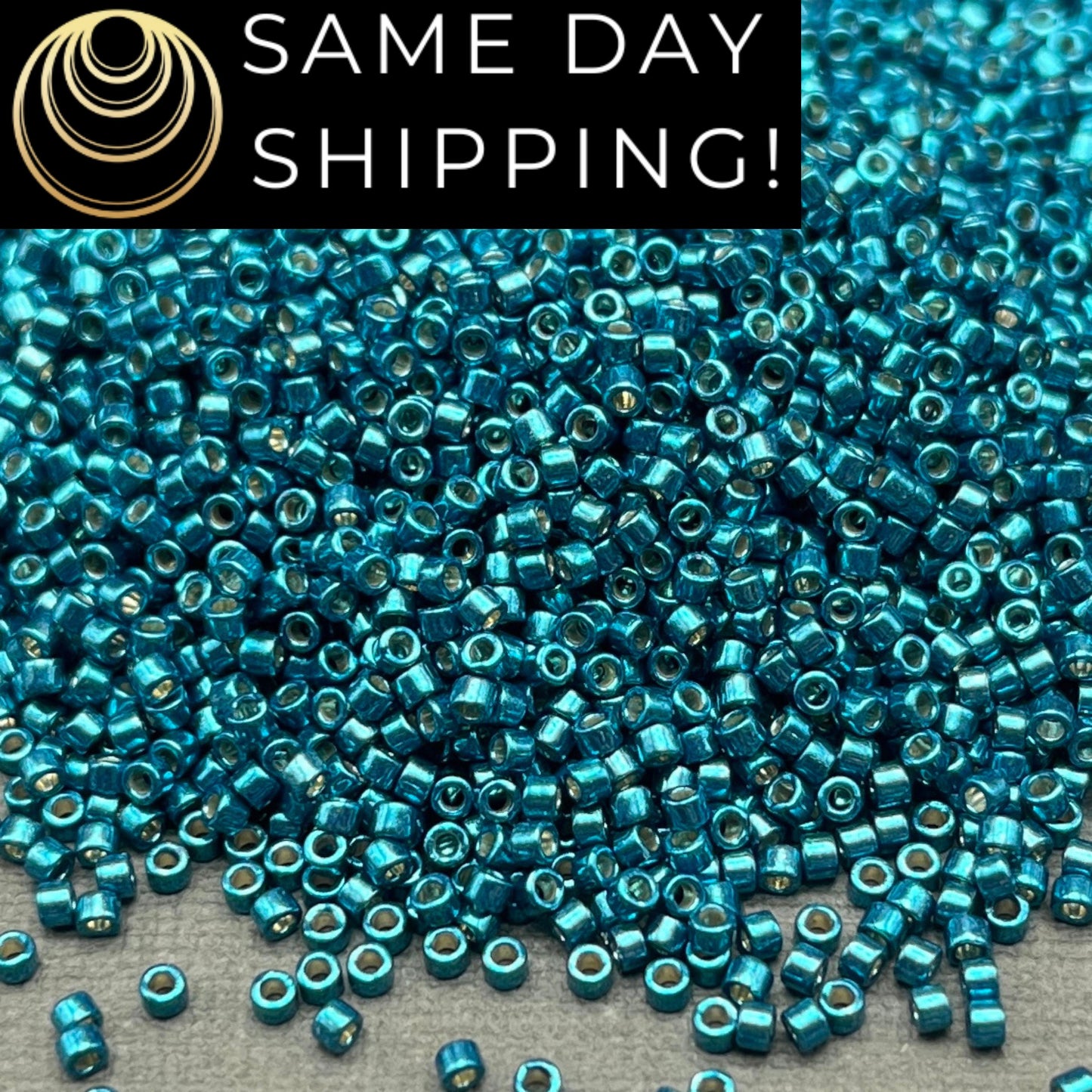 DB2515 SAME DAY SHIPPING! 1-20 Grams Miyuki 11/0 Delica Beads Duracoat Galvanized Poseidon Blue-Free Container!
