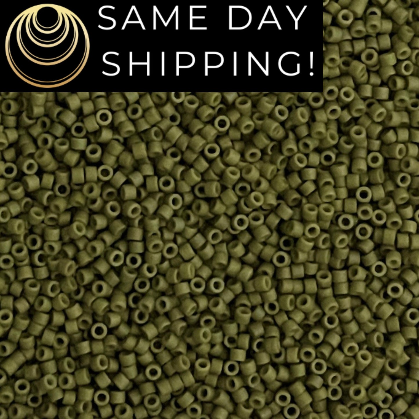 DB391 SAME DAY SHIPPING! 1-20 Grams Miyuki 11/0 Matte Opaque Olive Green Delica Beads-Free Container!
