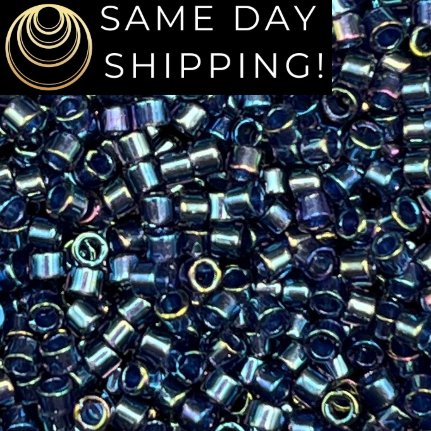 DB2386 SAME DAY SHIPPING! 1-20 Grams Miyuki 11/0 Delica Beads Inside Dyed Night Sky Blue-Free Container!