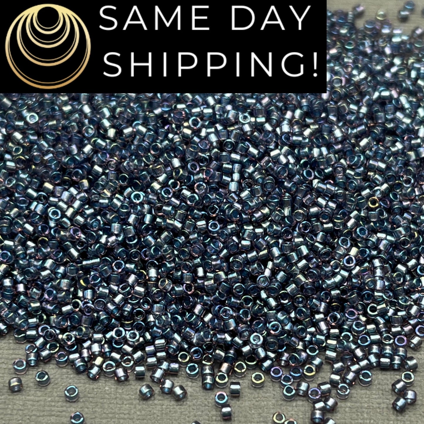 DB2387 SAME DAY SHIPPING! 1-20 Grams Miyuki 11/0 Delica Beads Inside Dyed Tidal Blue-Free Container!