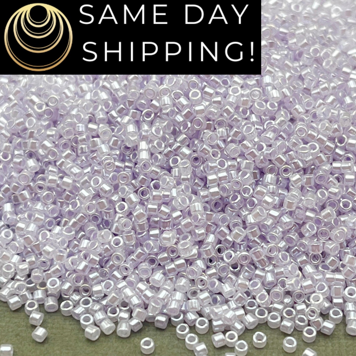 DB241 SAME DAY SHIPPING! 1-20 Grams Miyuki 11/0 Delica Beads Pale Violet Ceylon-Free Container!