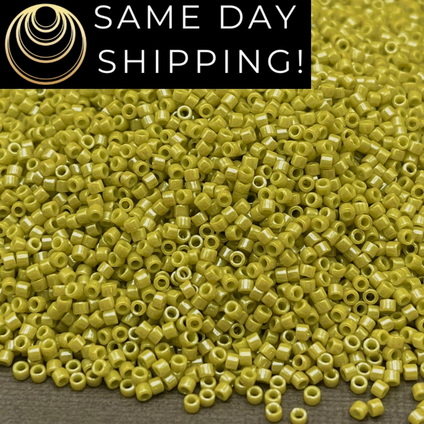 DB262 SAME DAY SHIPPING! 1-20 Grams Miyuki 11/0 Delica Beads Opaque Chartreuse Luster-Free Container!