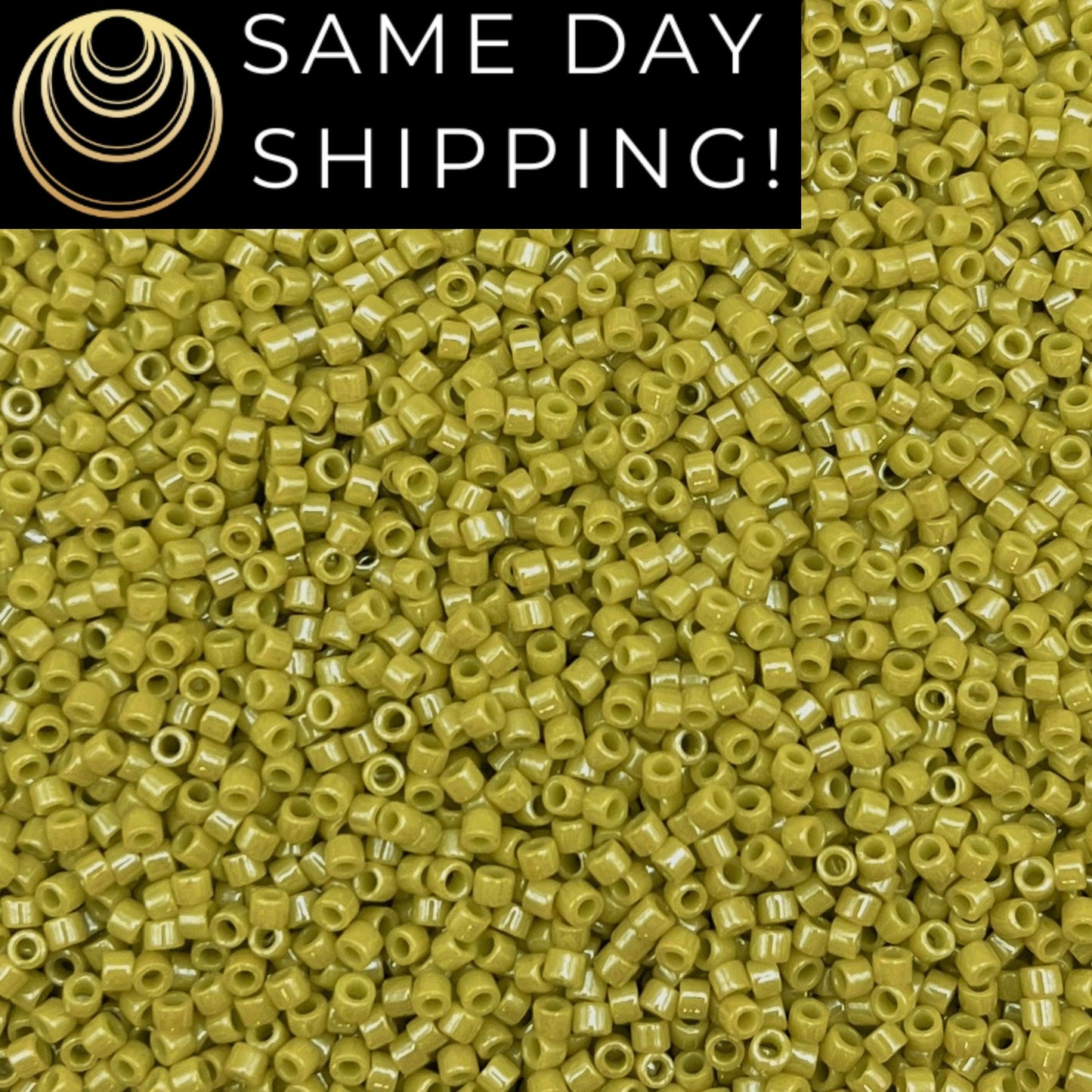 DB262 SAME DAY SHIPPING! 1-20 Grams Miyuki 11/0 Delica Beads Opaque Chartreuse Luster-Free Container!