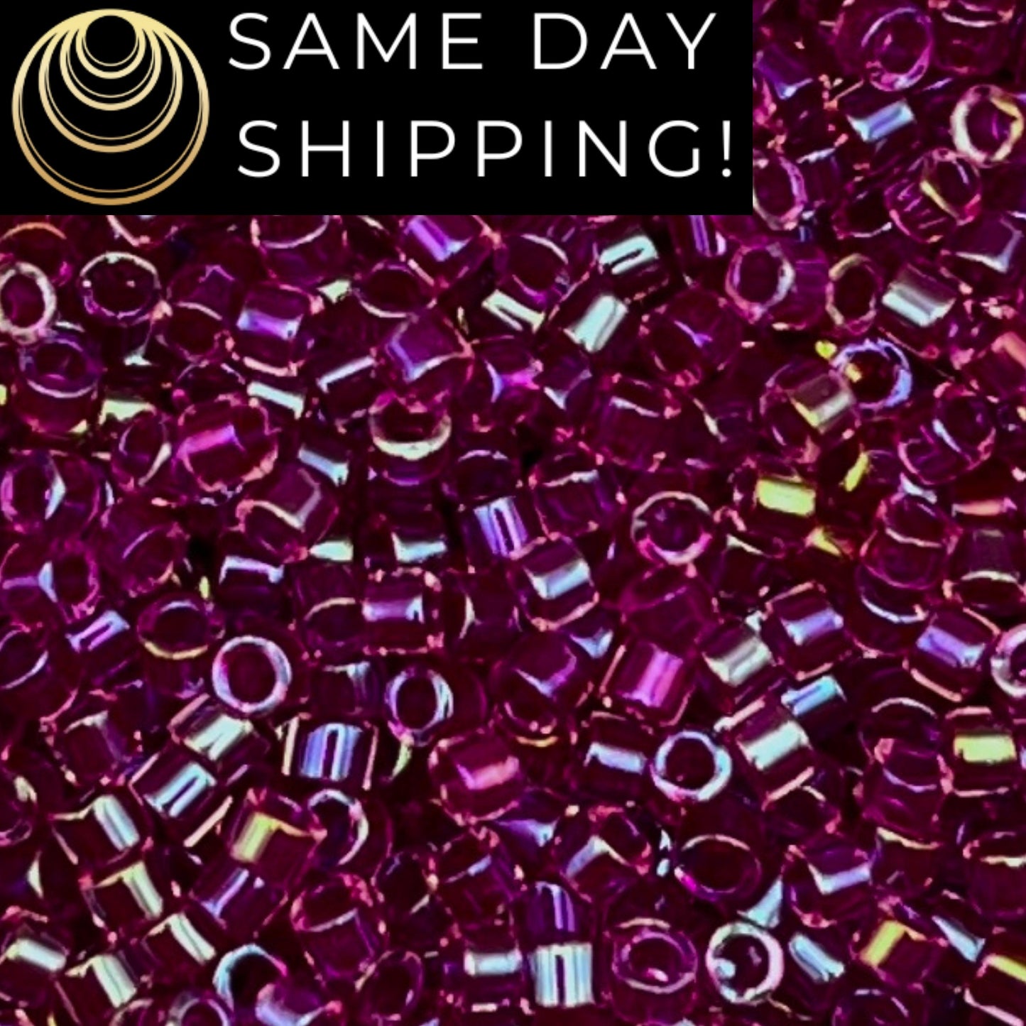 DB2389 SAME DAY SHIPPING! 1-20 Grams Miyuki 11/0 Delica Beads Inside Dyed Magenta Rainbow-Free Container!
