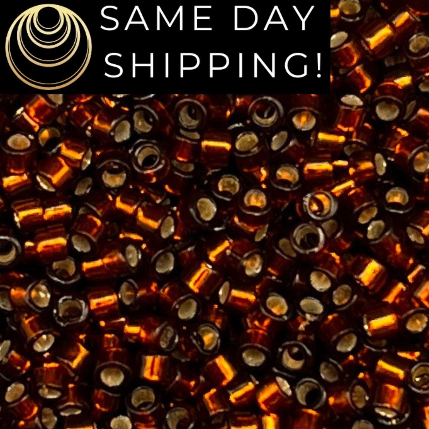DB612 SAME DAY SHIPPING! 1-20 Grams Miyuki 11/0 Delica Beads Dyed Silver Lined Dark Topaz-Free Container!