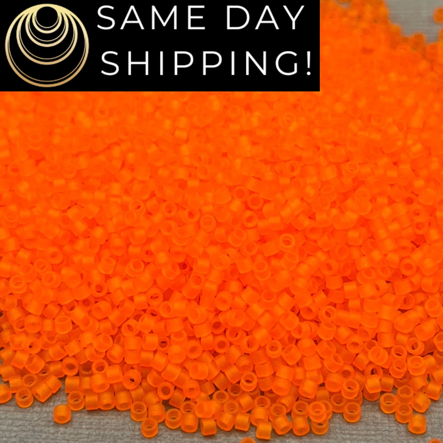 DB744 SAME DAY SHIPPING! 1-20 Grams Miyuki 11/0 Delica Beads Matte Transparent Orange-Free Container!