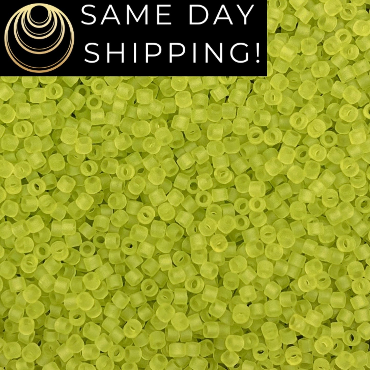 DB766 SAME DAY SHIPPING! 1-20 Grams Miyuki 11/0 Delica Beads Matte Transparent Lime-Free Container!