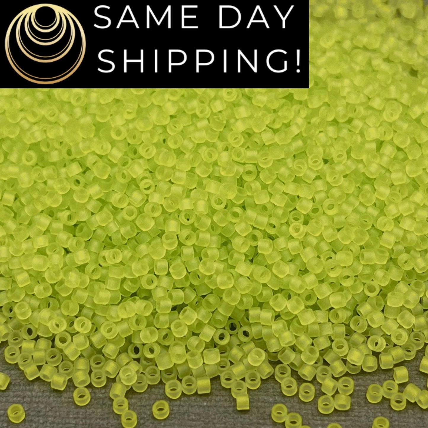 DB766 SAME DAY SHIPPING! 1-20 Grams Miyuki 11/0 Delica Beads Matte Transparent Lime-Free Container!