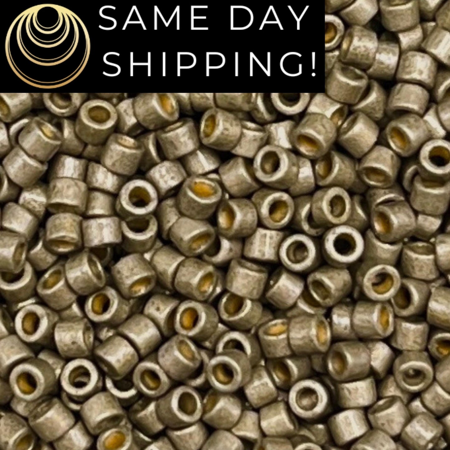 DB1851F SAME DAY SHIPPING! 1-20 Grams Miyuki 11/0 Delica Beads Duracoat Galvanized Matte Light Pewter-Free Container!