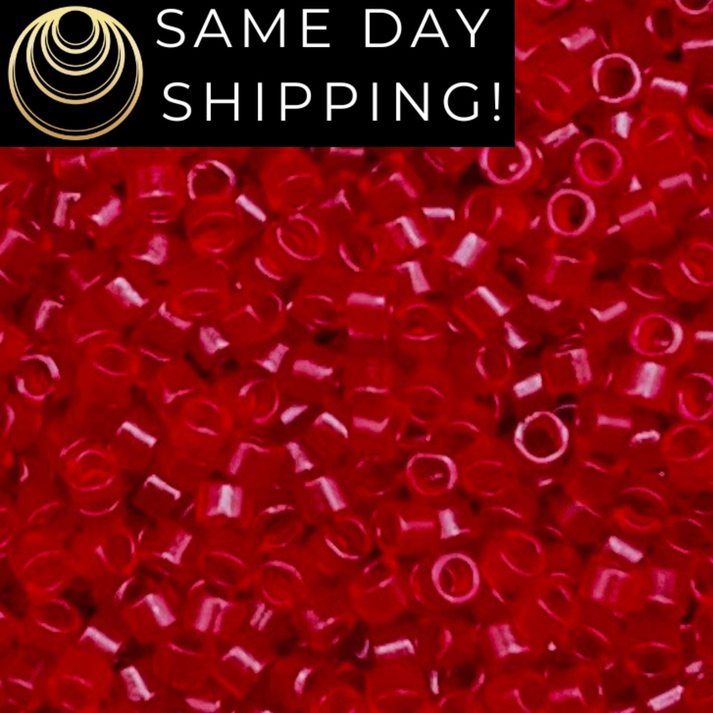 DB774 SAME DAY SHIPPING! 1-20 Grams Miyuki 11/0 Delica Beads Dyed Semi-Matte Transparent Red-Free Container!