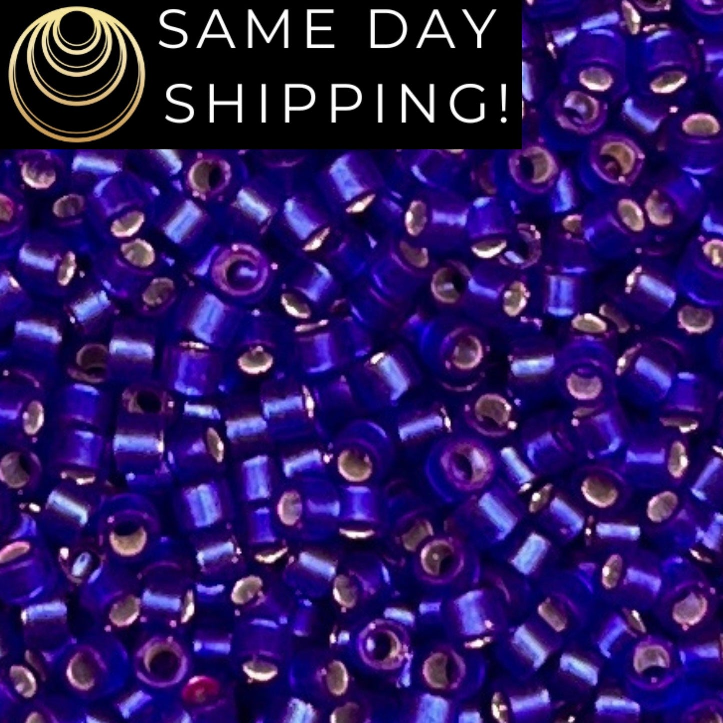 DB696 SAME DAY SHIPPING! 1-20 Grams Miyuki 11/0 Delica Beads Dyed Semi-Matte Silver Lined Dark Blue Violet-Free Container!