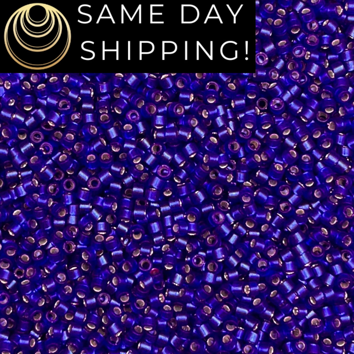 DB696 SAME DAY SHIPPING! 1-20 Grams Miyuki 11/0 Delica Beads Dyed Semi-Matte Silver Lined Dark Blue Violet-Free Container!