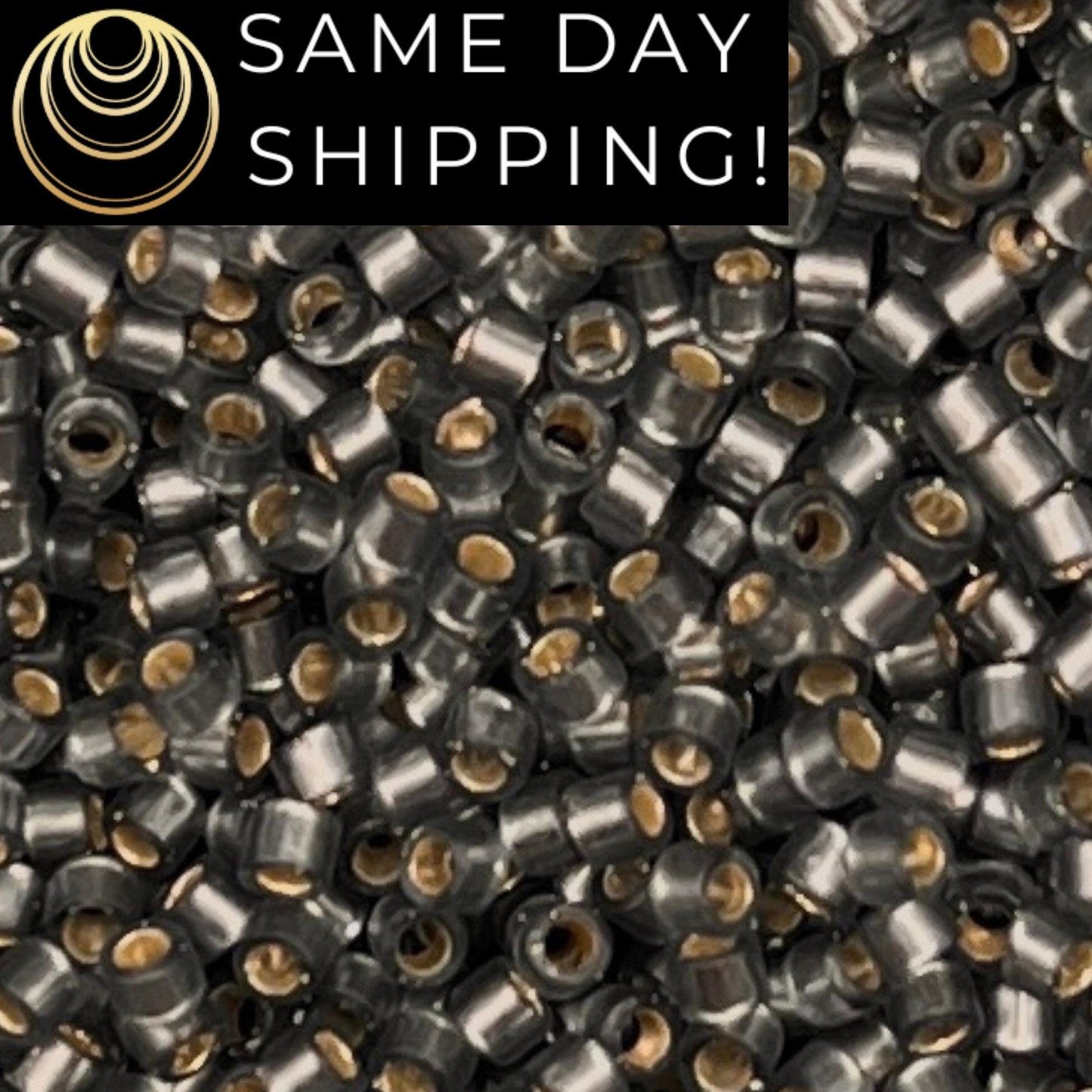 DB697 SAME DAY SHIPPING! 1-20 Grams Miyuki 11/0 Delica Beads Dyed Semi-Matte Silver Lined Gray-Free Container!