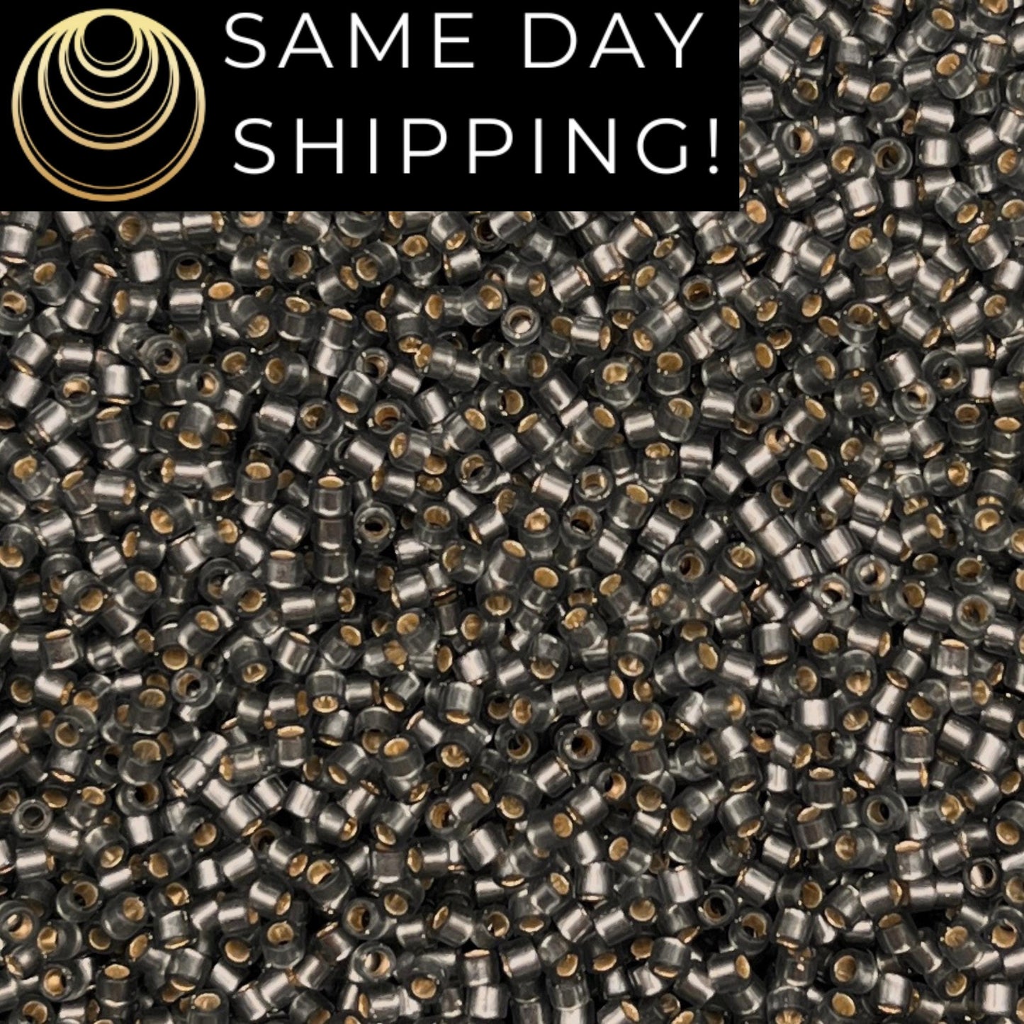DB697 SAME DAY SHIPPING! 1-20 Grams Miyuki 11/0 Delica Beads Dyed Semi-Matte Silver Lined Gray-Free Container!