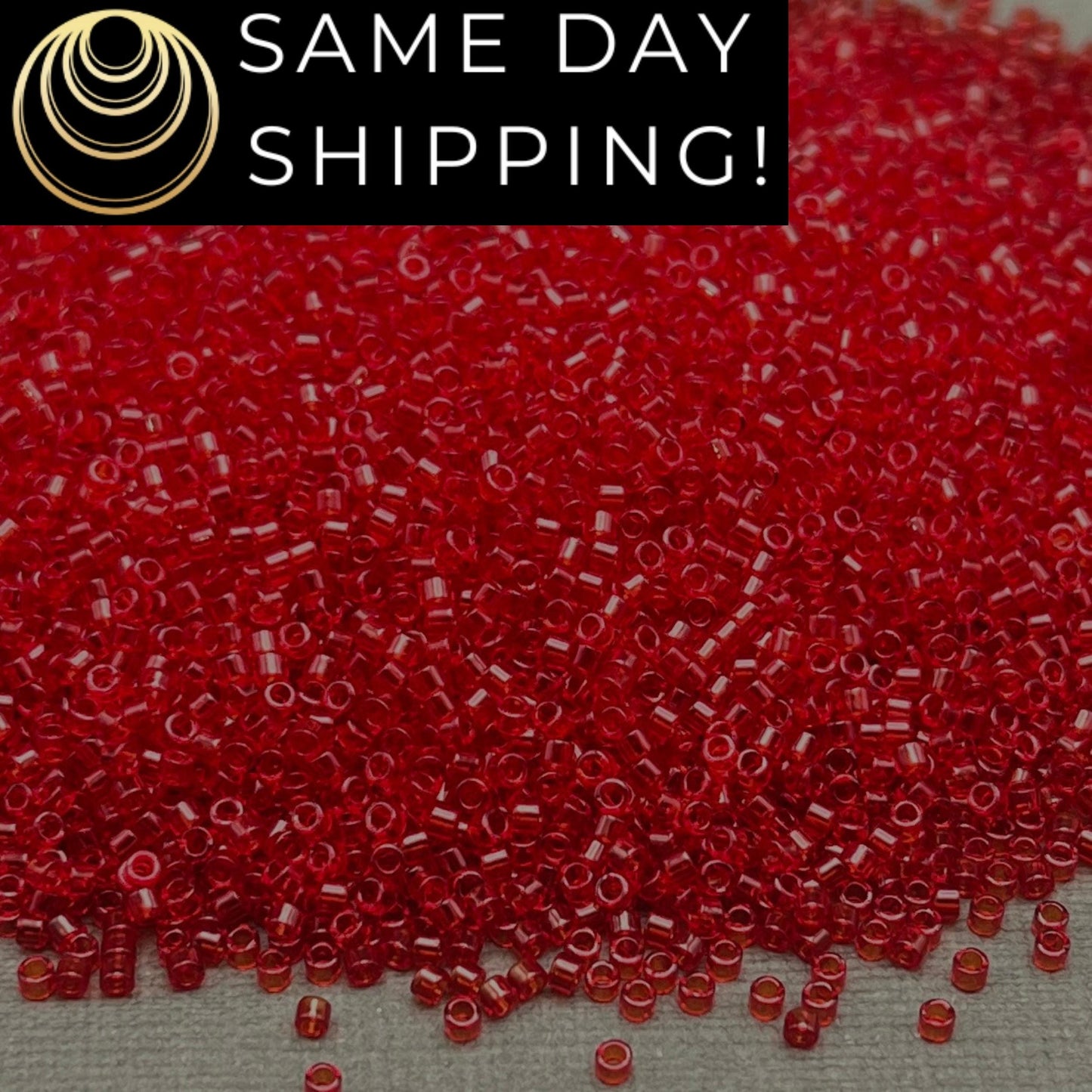 DB704 SAME DAY SHIPPING! 1-20 Grams Miyuki 11/0 Delica Beads Transparent Red -Free Container!