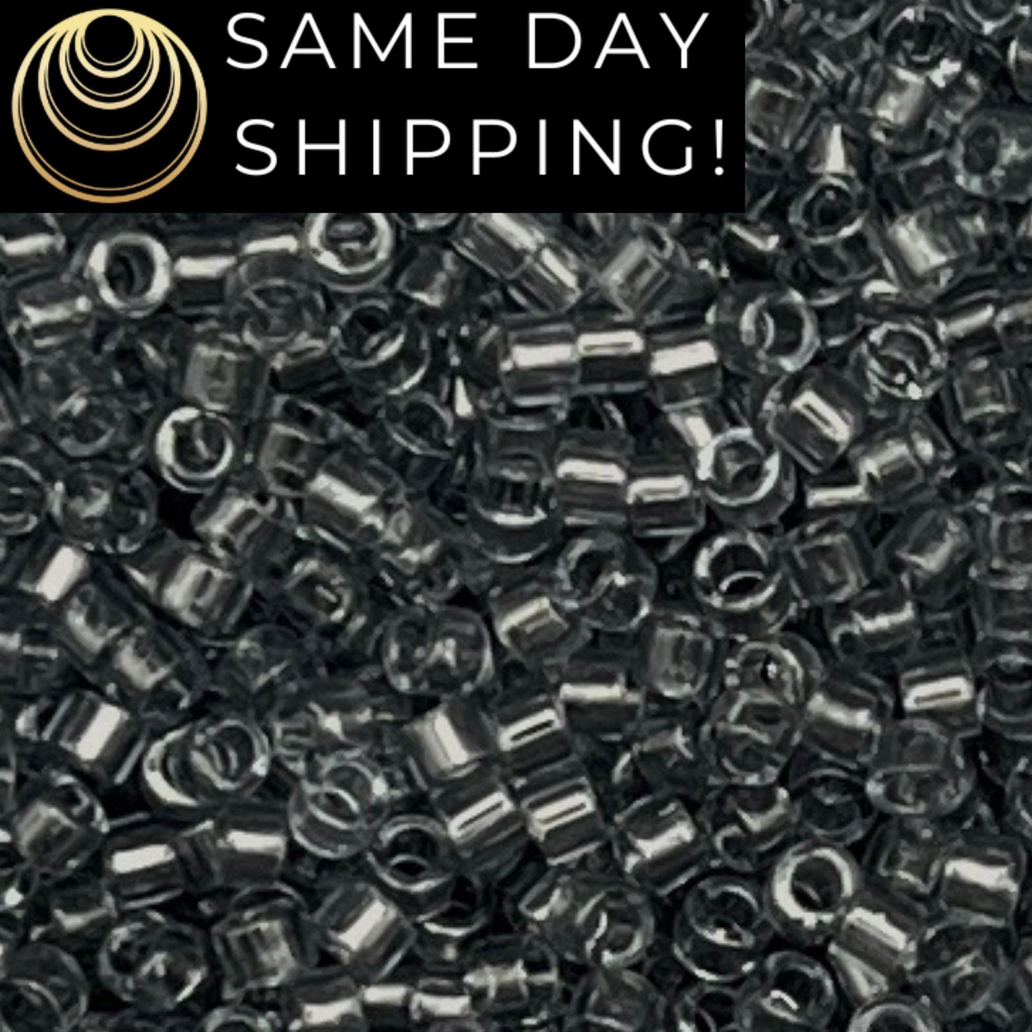 DB708 SAME DAY SHIPPING! 1-20 Grams Miyuki 11/0 Delica Beads Transparent Gray -Free Container!