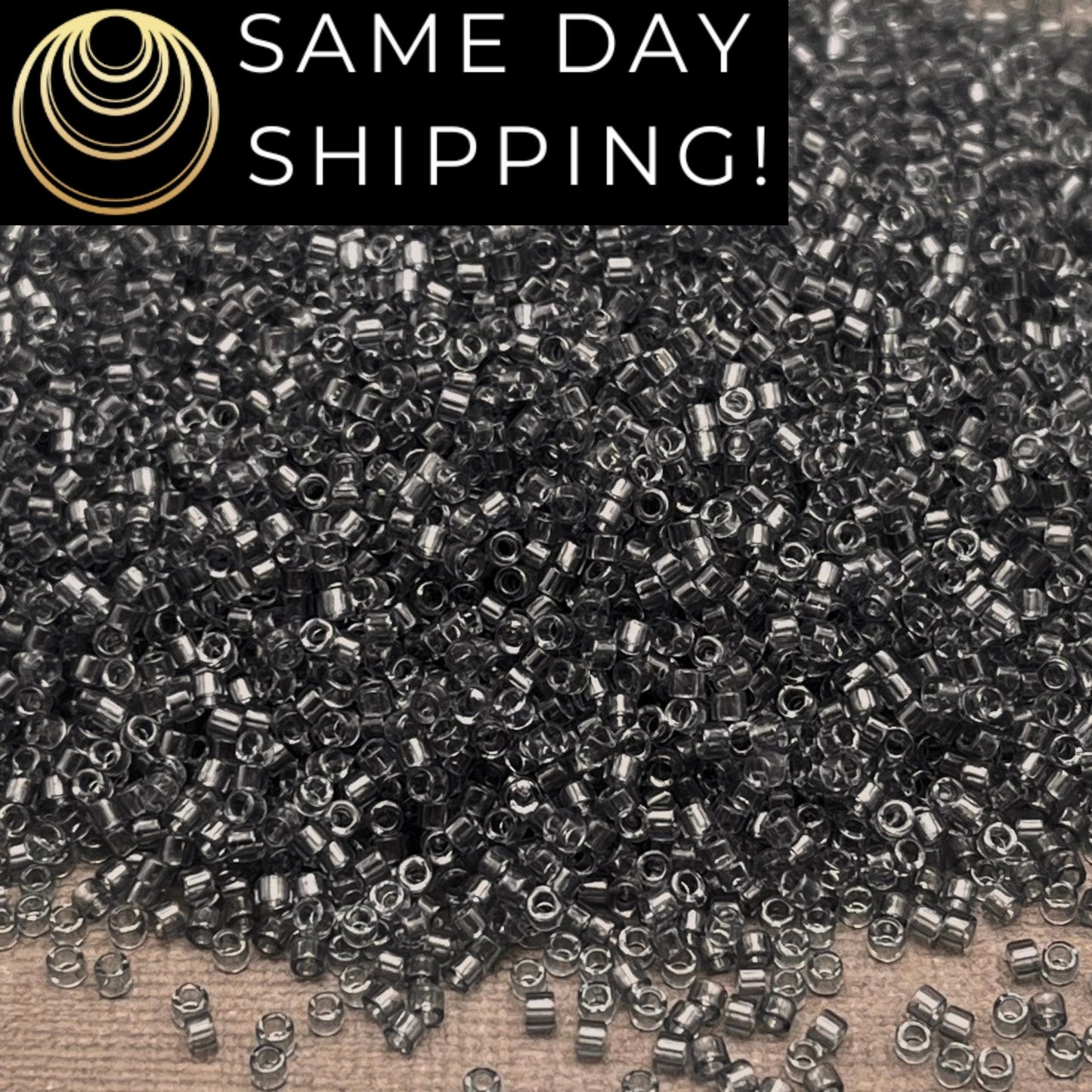 DB708 SAME DAY SHIPPING! 1-20 Grams Miyuki 11/0 Delica Beads Transparent Gray -Free Container!