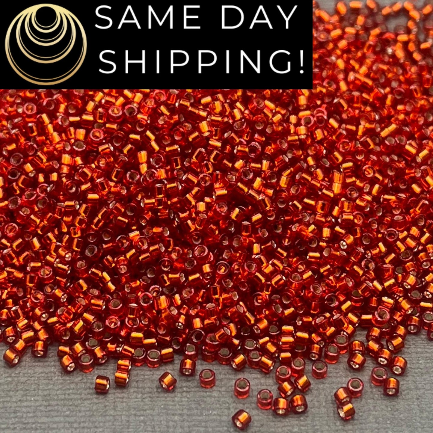 DB601 SAME DAY Shipping! 1-20 Grams Miyuki 11/0 Delica Beads Dyed Silver Lined Dark Burnt Orange -Free Container!