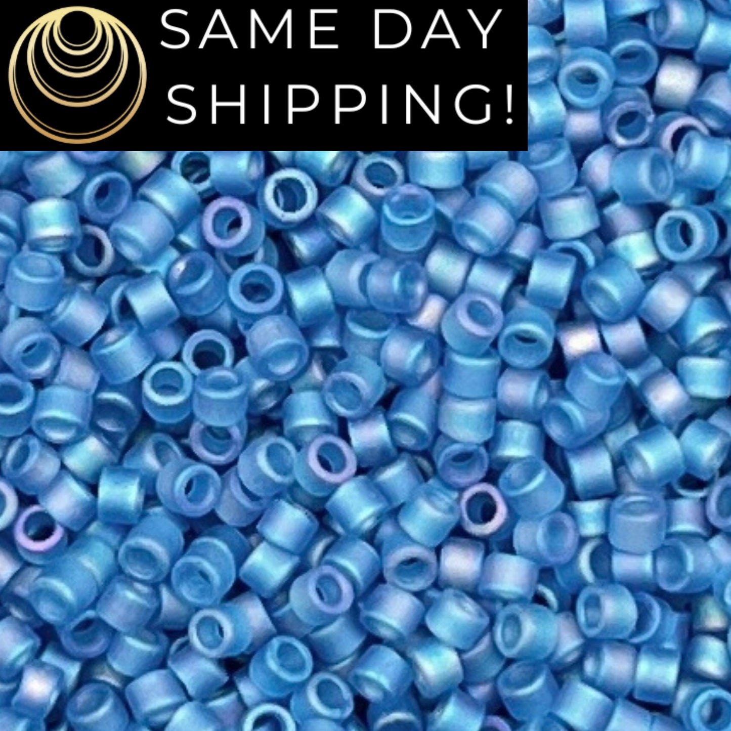 DB862 SAME DAY Shipping! 1-20 Grams Miyuki 11/0 Delica Beads Matte Transparent Capri Blue AB-Free Container!