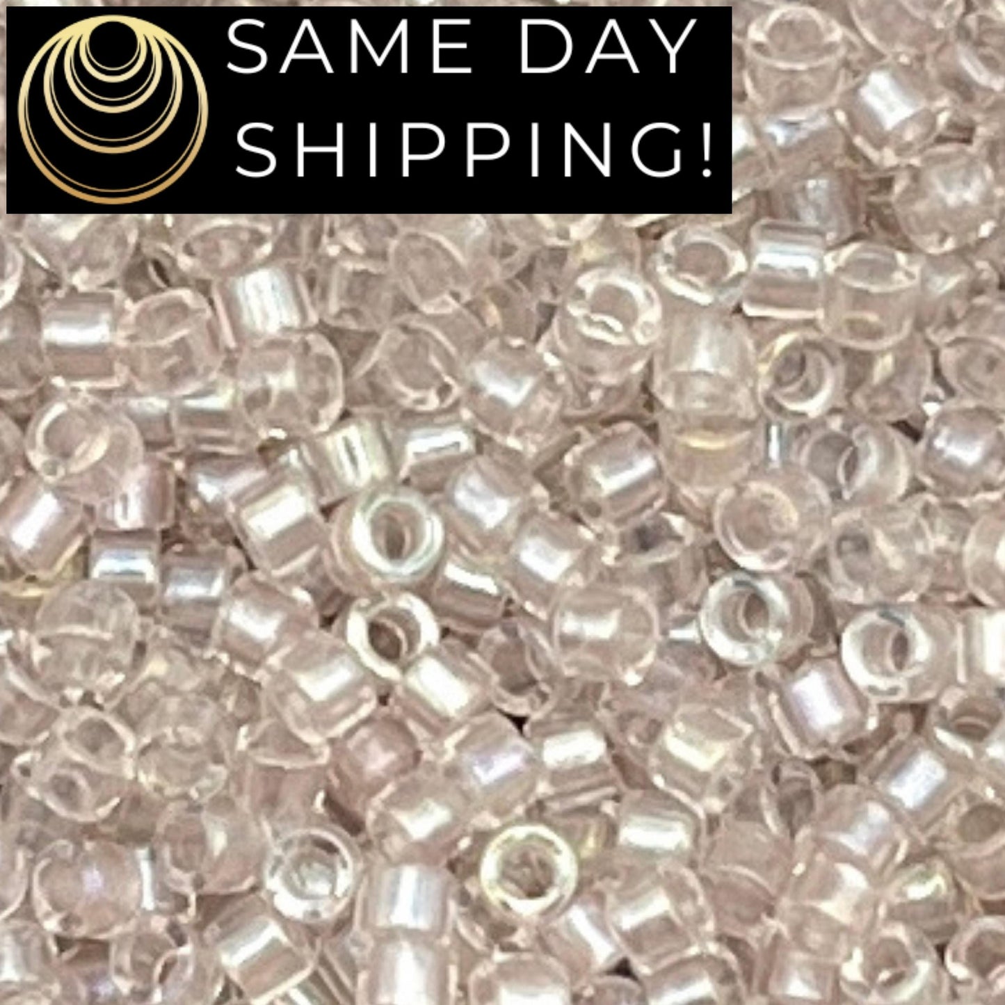 DB1674 SAME DAY Shipping! 1-20 Grams Miyuki 11/0 Delica Beads Pearl Lined Transparent Light Pink AB -Free Container!