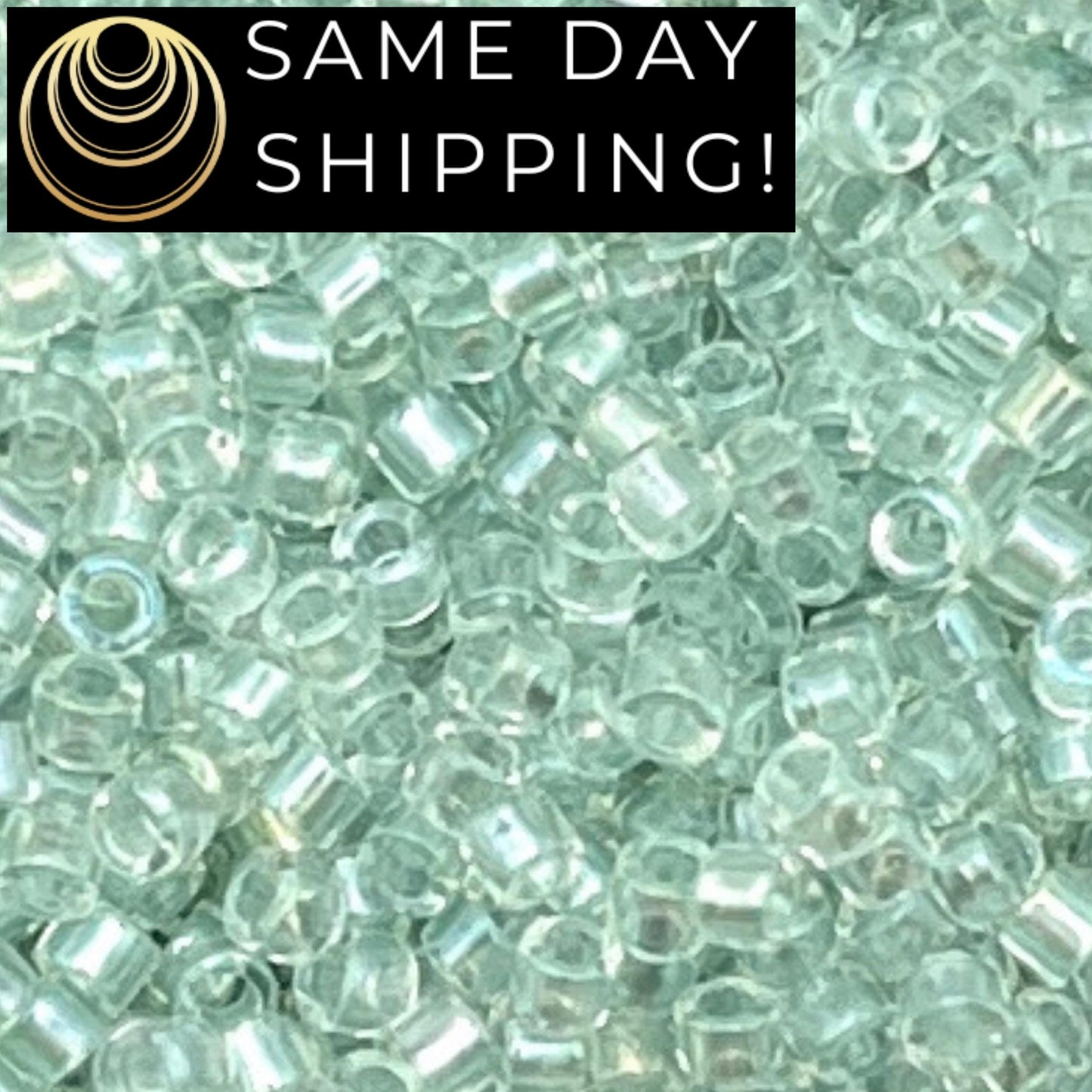 DB1675 SAME DAY Shipping! 1-20 Grams Miyuki 11/0 Delica Beads Pearl Lined Transparent Pale Green Mist AB -Free Container!