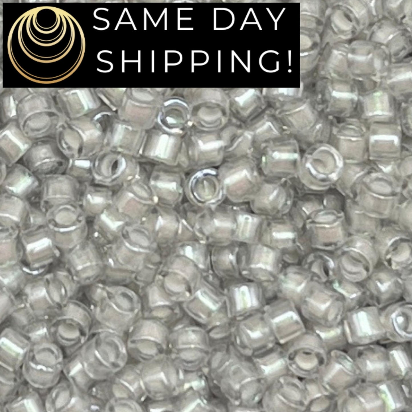 DB1711 SAME DAY SHIPPING! 1-20 Grams Miyuki 11/0 Delica Beads Pearl Lined Gray Mist-Free Container!