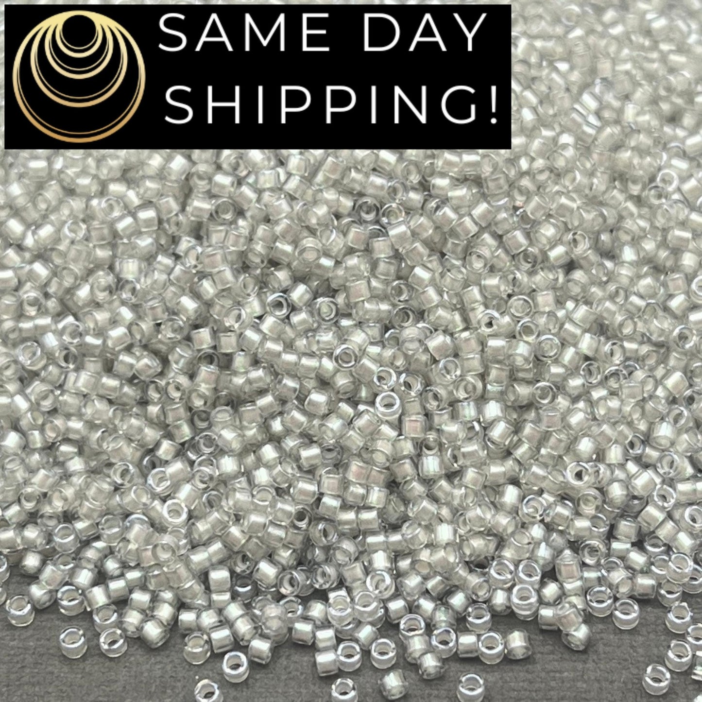 DB1711 SAME DAY SHIPPING! 1-20 Grams Miyuki 11/0 Delica Beads Pearl Lined Gray Mist-Free Container!