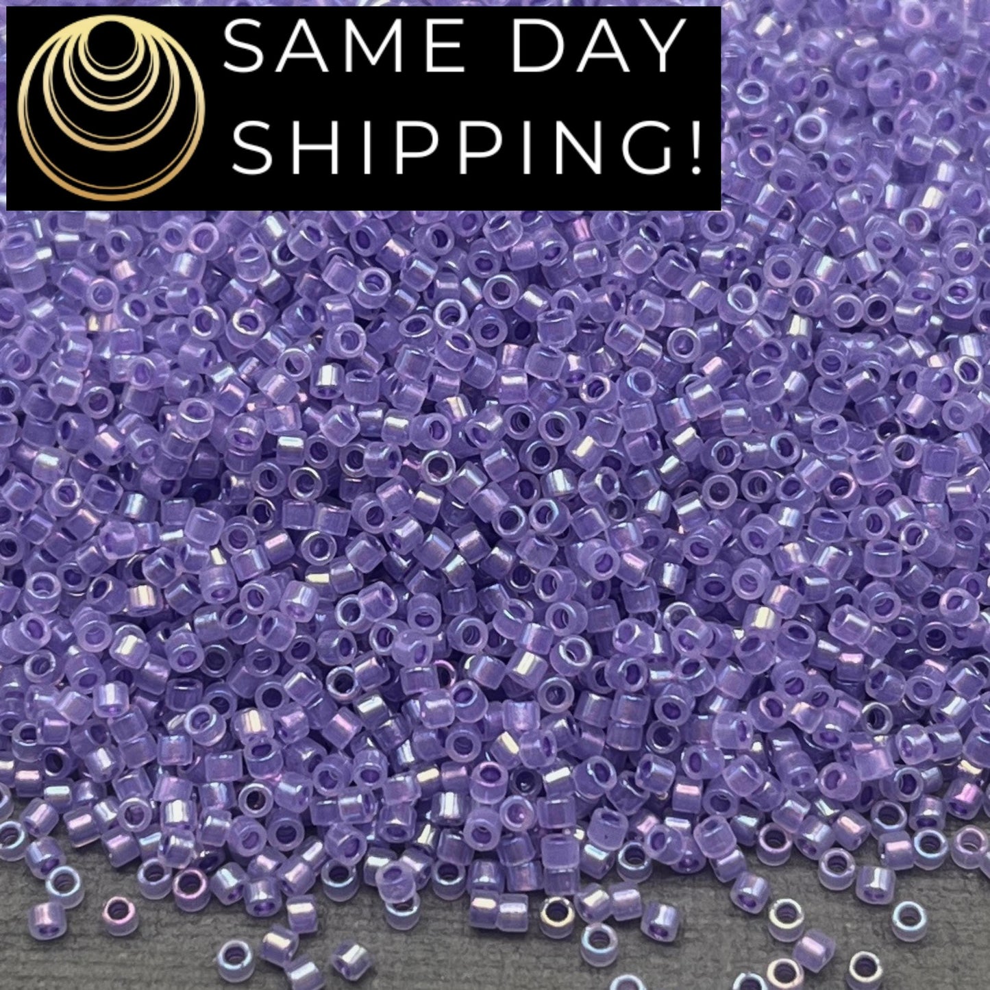DB1753 SAME DAY Shipping! 1-20 Grams Miyuki 11/0 Delica Beads Sparkling Purple Lined Opal AB -Free Container!