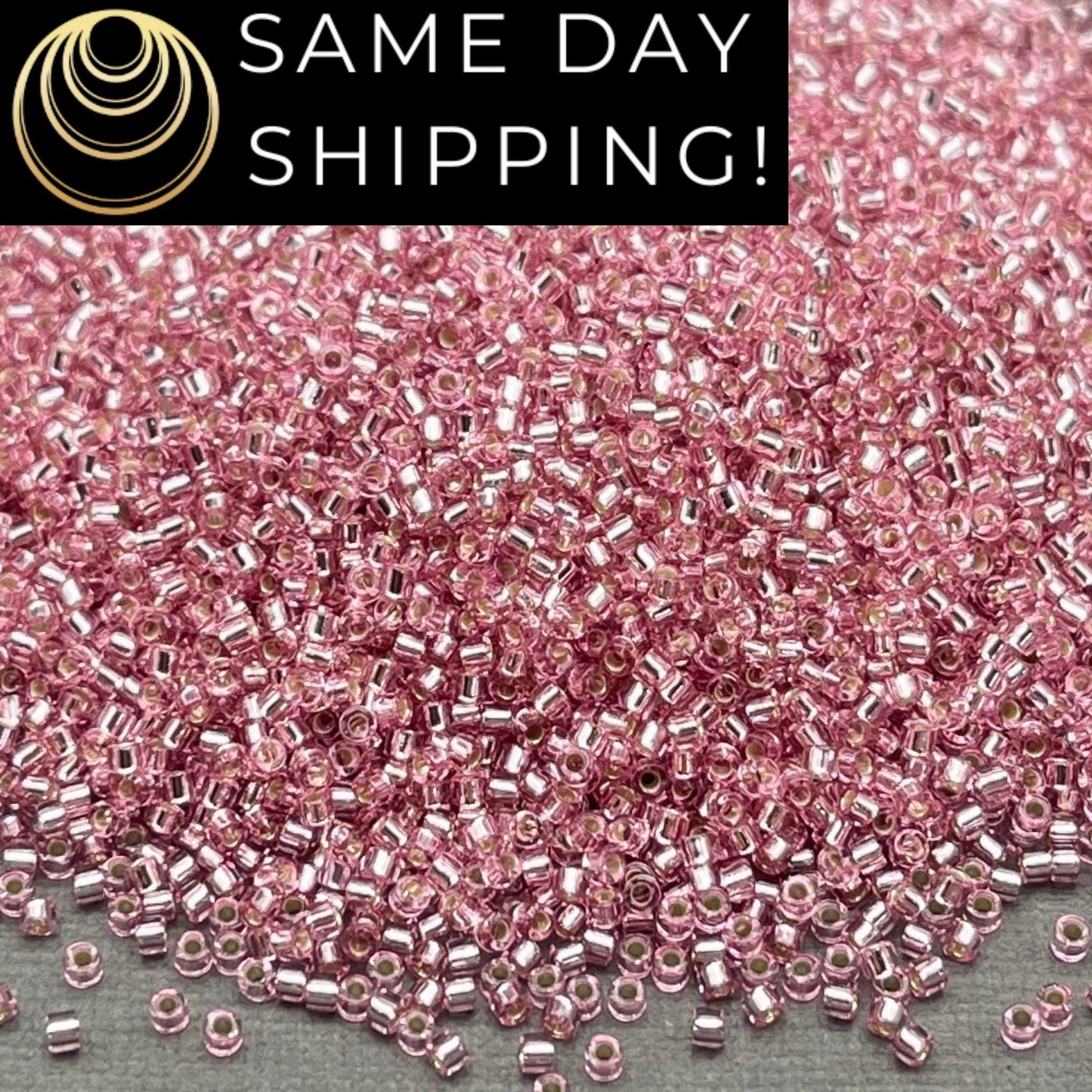 DB1434 SAME DAY SHIPPING! 1-20 Grams Miyuki 11/0 Delica Beads Silver Lined Pale Rose -Free Container!