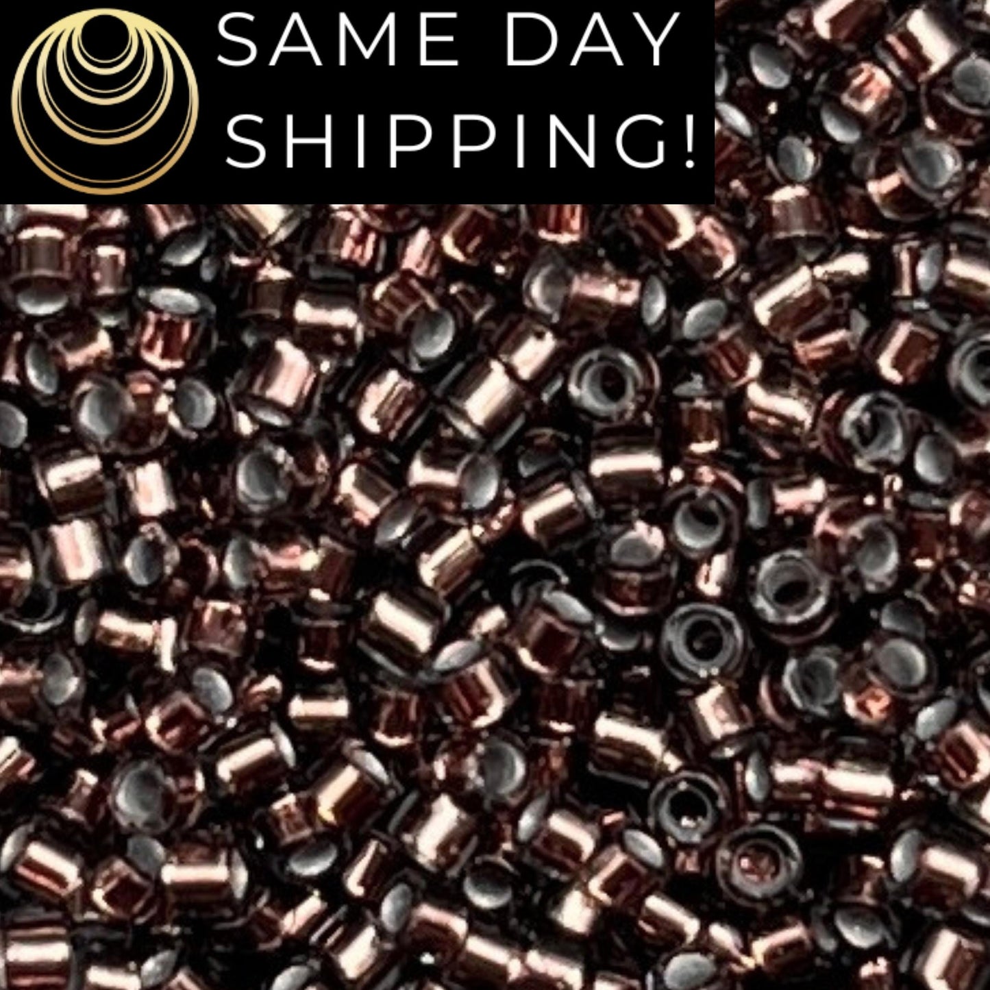 DB184 SAME DAY SHIPPING! 1-20 Grams Miyuki 11/0 Delica Beads Silver Lined Dark Bronze-Free Container!