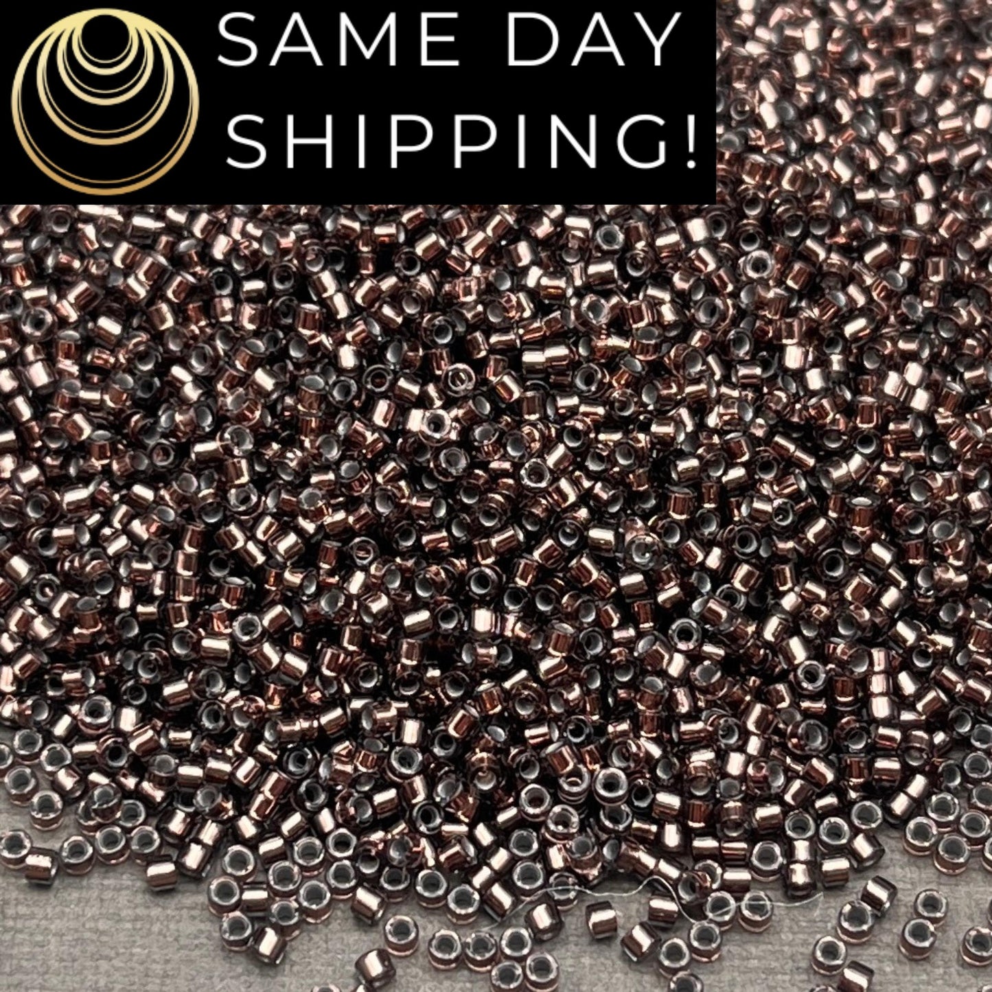 DB184 SAME DAY SHIPPING! 1-20 Grams Miyuki 11/0 Delica Beads Silver Lined Dark Bronze-Free Container!