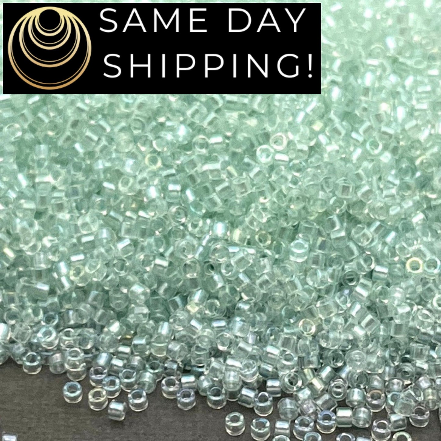 DB1675 SAME DAY Shipping! 1-20 Grams Miyuki 11/0 Delica Beads Pearl Lined Transparent Pale Green Mist AB -Free Container!