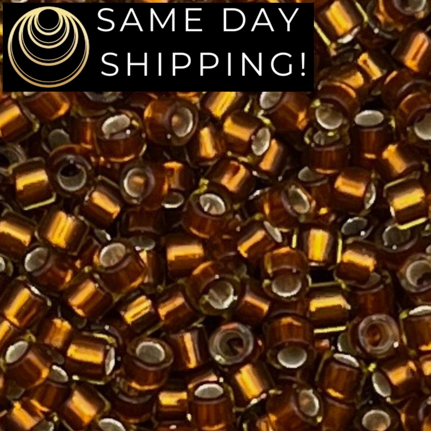 DB1682 SAME DAY SHIPPING! 1-20 Grams Miyuki 11/0 Delica Beads Silver Lined Glazed Dark Honey-Free Container!