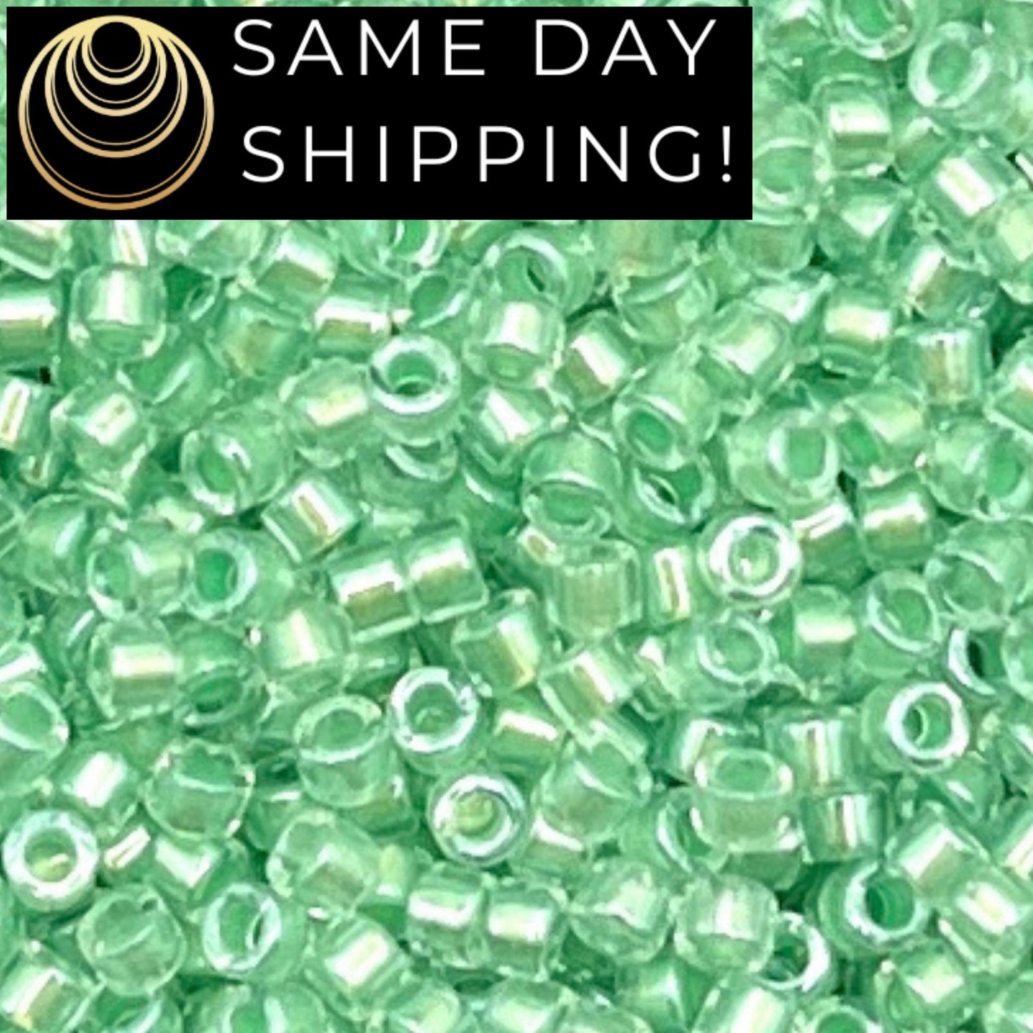 DB1707 SAME DAY SHIPPING! 1-20 Grams Miyuki 11/0 Delica Beads Pearl Lined Mint Green -Free Container!