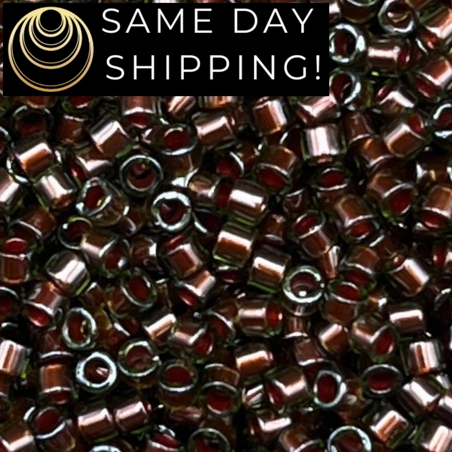 DB1710 SAME DAY SHIPPING! 1-20 Grams Miyuki 11/0 Delica Beads Pearl Lined Olive-Free Container!