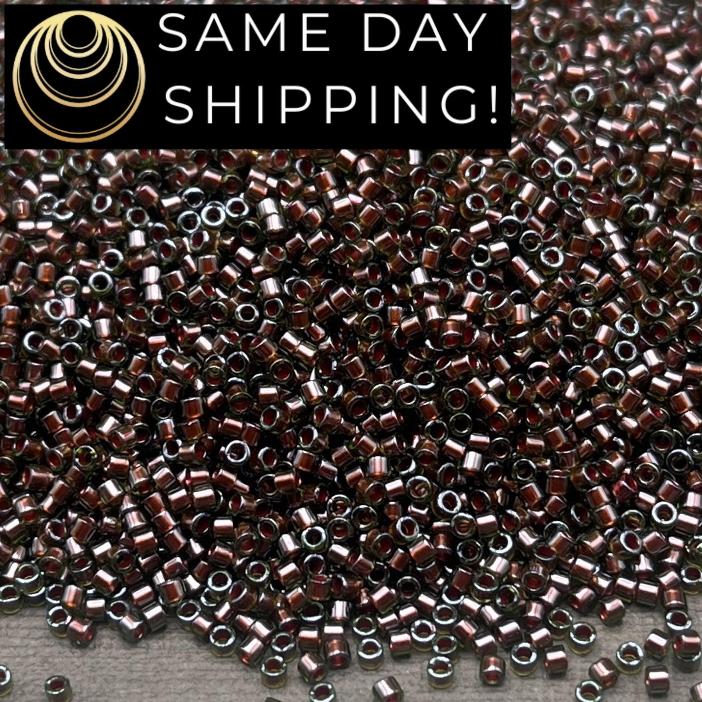 DB1710 SAME DAY SHIPPING! 1-20 Grams Miyuki 11/0 Delica Beads Pearl Lined Olive-Free Container!