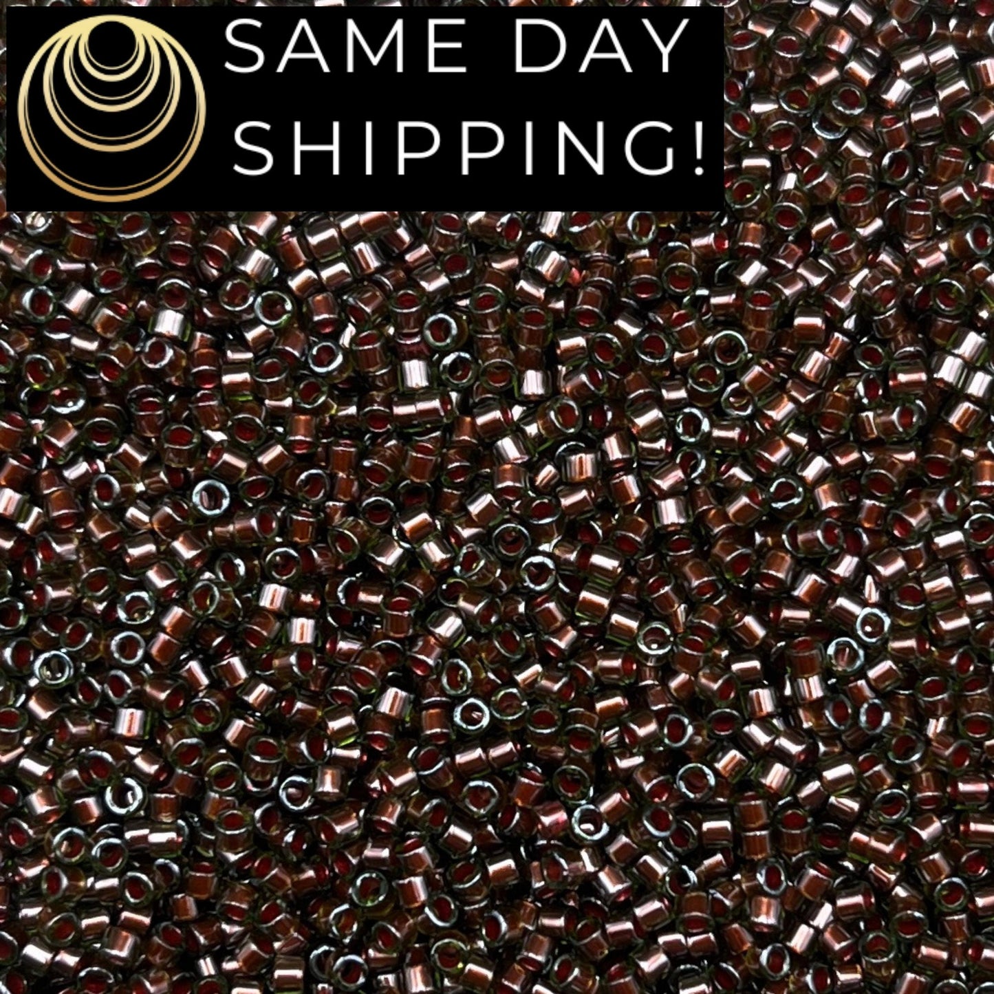 DB1710 SAME DAY SHIPPING! 1-20 Grams Miyuki 11/0 Delica Beads Pearl Lined Olive-Free Container!