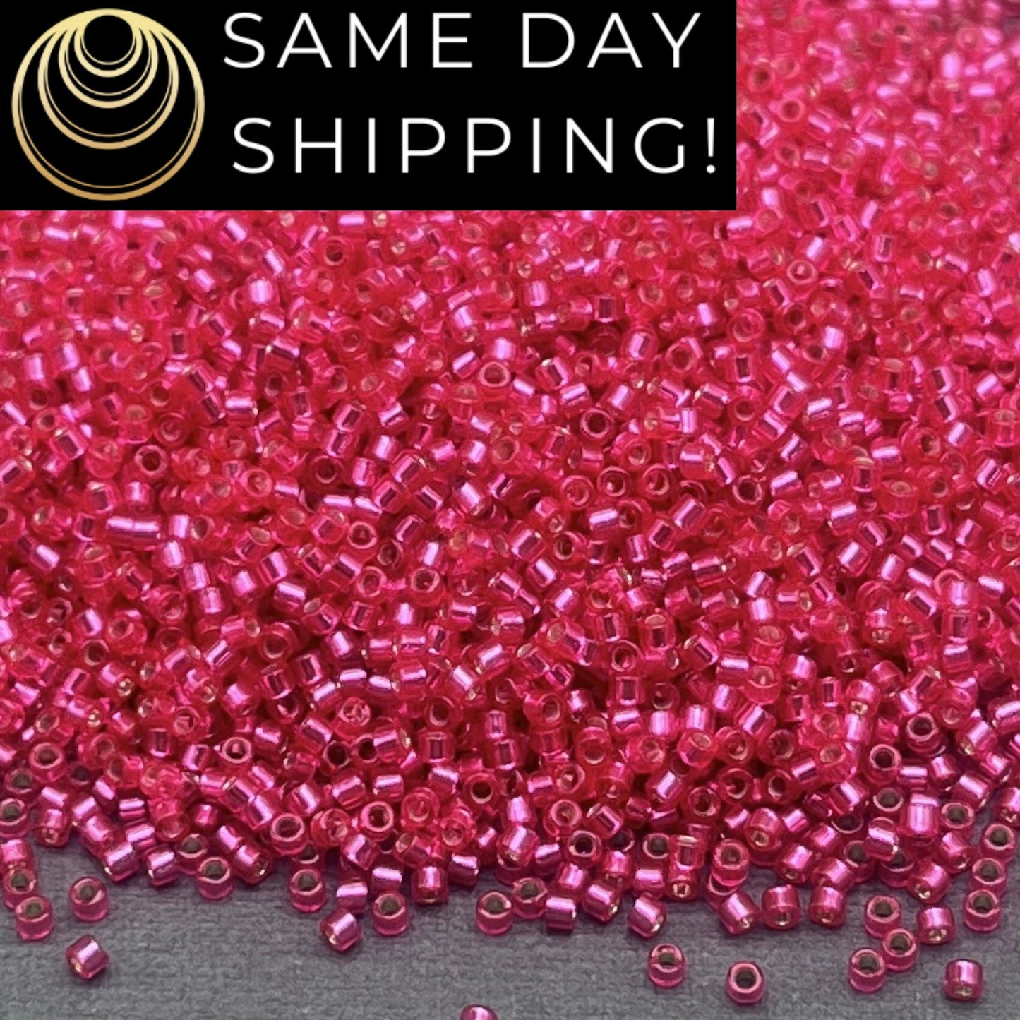 DB2154 SAME DAY SHIPPING! 1-20 Grams Miyuki 11/0 Delica Beads Duracoat Silver Lined Dyed Hibiscus -Free Container!