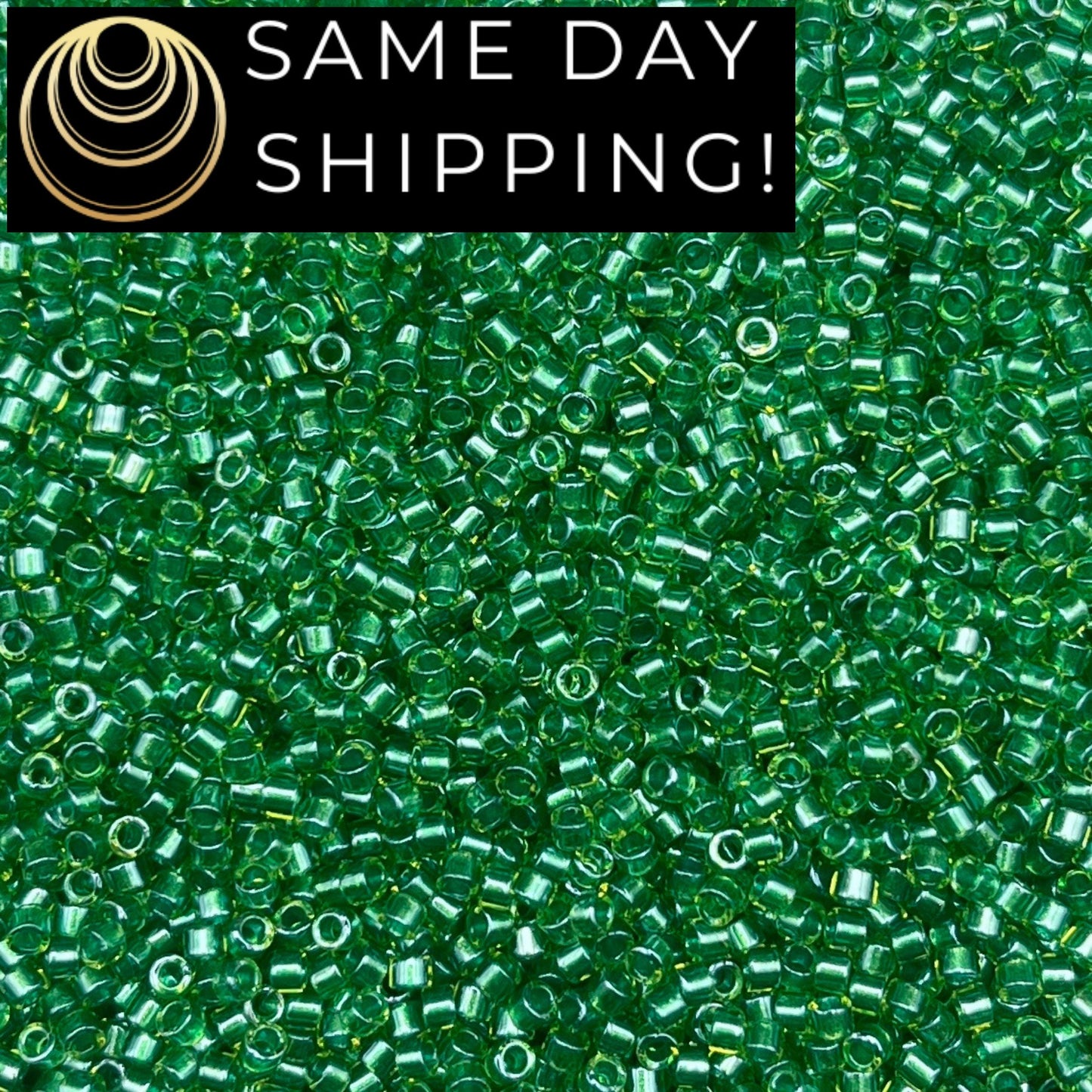 DB0916 SAME DAY SHIPPING! 1 Gram-20 Grams Miyuki 11/0 Delica Beads Sparkling Green Lined Chartreuse DB916-Free Container!